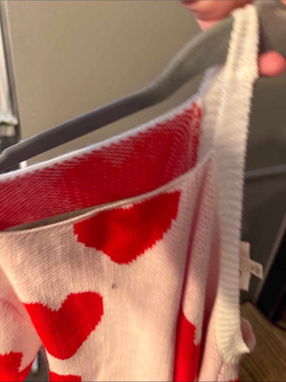 BiBi White Crewneck Sweater with Red Heart Print - Picture 2 of 2